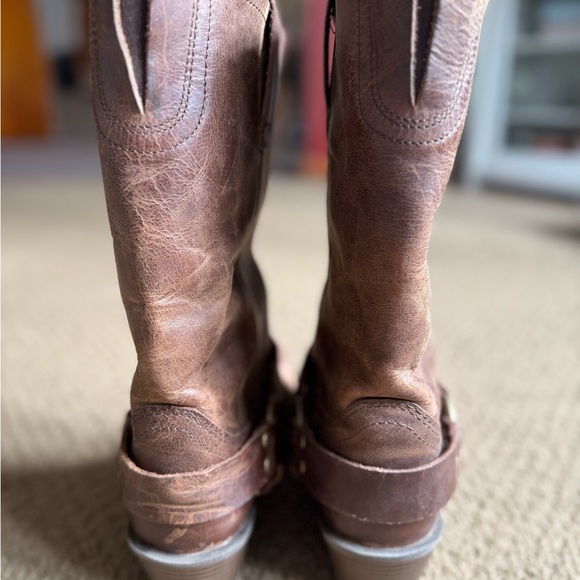 Justin Brown Leather Motorcycle Boots 10B - Picture 13 of 15